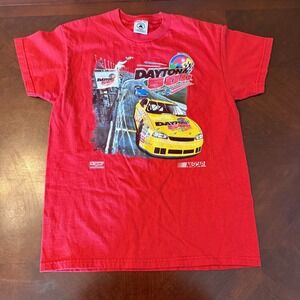 Vintage NASCAR Daytona 500 T-Shirt Red Stock Car Racing Delta Pro Weight Youth L
